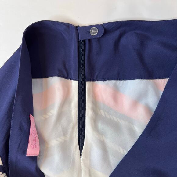 Lilly Pulitzer 100% Silk Chevron Stripe Maxi Skirt Multicolor Women’s Size 8 - Picture 10 of 16